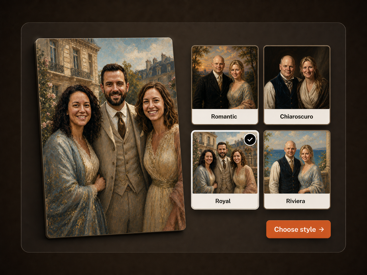 Custom artistic style preview